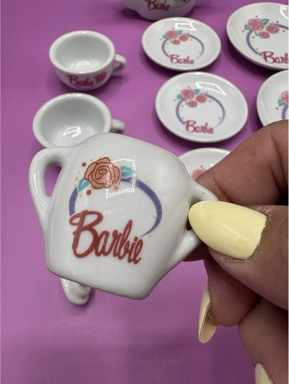 Vintage Barbie 1:6 Ceramic Tea Set Lot 9pc Replacement Lot